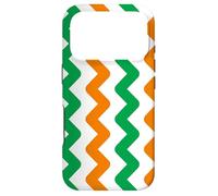 Carcasa para iPhone 17 Pro Orange Green White Zigzag Line Geometric Ivory Coast Pattern