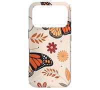 Carcasa para iPhone 17 Pro Orange Monarch Butterfly Flowers Brown Fall Butterfly Floral