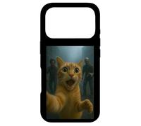 Carcasa para iPhone 17 Pro Orange Tabby Cat Selfie Run Away from Zombie for Kids Adult