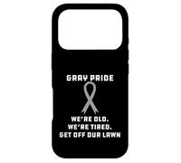 Carcasa para iPhone 17 Pro Orgullo Gris Vejez Cansado Bajar Mi Césped Humor Broma