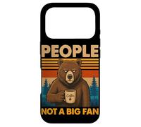 Carcasa para iPhone 17 Pro Oso introvertido con café People Not A Big Fan Cita Broma