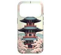 Carcasa para iPhone 17 Pro Pagoda Japonesa Flor de Cerezo Primavera Paisaje Diseño