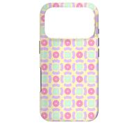 Carcasa para iPhone 17 Pro Pale Pink Lavender Green Circle Square Ring Dots Pattern