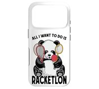 Carcasa para iPhone 17 Pro Panda Racketlon Todo lo Que Quiero Hacer es Divertido y Lindo Jugador de Osos