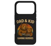 Carcasa para iPhone 17 Pro Papá y niños Retro Sunset Papa Bear Gamer Family Matching