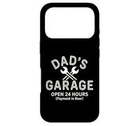 Carcasa para iPhone 17 Pro Papás Garaje Abierto 24 Horas Cerveza Humor Papá Broma