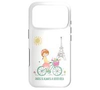 Carcasa para iPhone 17 Pro París es Siempre una Buena Idea Linda Chica en Bicicleta