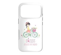 Carcasa para iPhone 17 Pro París Mente Bicicleta Chica Torre Eiffel Estética Viaje Amor