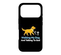 Carcasa para iPhone 17 Pro Paseando a mi Perro y Hablando con Dios Christian Pet Owner