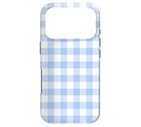 Carcasa para iPhone 17 Pro Pastel Blue Gingham Squares Classic Plaid Baby Boy Pattern