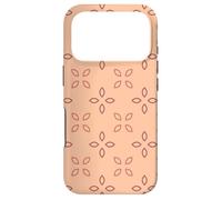 Carcasa para iPhone 17 Pro Pastel Pink Old Rose Terra Cotta Petals Cross Leaves Pattern