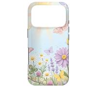 Carcasa para iPhone 17 Pro Pastel Sun Meadow Luna Moth and Butterfly