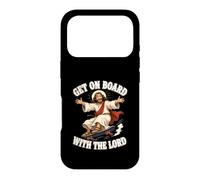 Carcasa para iPhone 17 Pro Patinaje Jesús Skateboard Cristo Subir a Bordo con el Señor