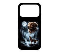 Carcasa para iPhone 17 Pro Pato de Nueva Escocia Tolling Retriever Aullando a la Luna 90