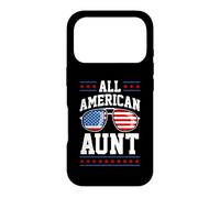 Carcasa para iPhone 17 Pro Patriotic All-American Aunt USA 4 of July American Flag