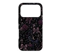 Carcasa para iPhone 17 Pro Patrón de Luna botánica Vintage con diseño Floral, Estilo Bow Coquet