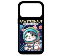 Carcasa para iPhone 17 Pro Pawstronaut Reporting for Duty Cat Space Design