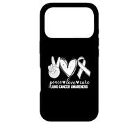 Carcasa para iPhone 17 Pro Peace Love Cure Lung Cancer Awareness