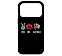 Carcasa para iPhone 17 Pro Peace Love Social Work Social Worker Job Pride