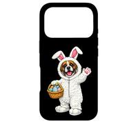 Carcasa para iPhone 17 Pro Perro bóxer como Conejito de Pascua, Divertido y Lindo para niños y niñas