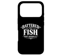 Carcasa para iPhone 17 Pro Pescado rebozado No lo mereces Divertido Mariscos Juego de Palabras Humor