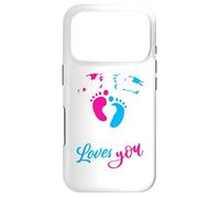 Carcasa para iPhone 17 Pro Pink or Blue Pawpaw Loves You Baby Shower Revelación de género