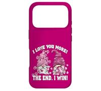 Carcasa para iPhone 17 Pro Pink Valentines GNOME Couple I Love You More The End I Win