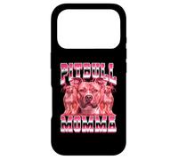Carcasa para iPhone 17 Pro Pitbull Momma Dog Mom Día de la Madre 90 Estilo Bootleg