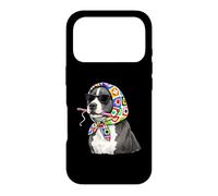 Carcasa para iPhone 17 Pro Pitbull Pittie Dog Granny - Hilo Cuadrado para Ganchillo