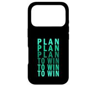 Carcasa para iPhone 17 Pro Plan de Color Verde Azulado Claro Aqua Plan To Win Light Teal Aqua Graphic