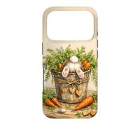 Carcasa para iPhone 17 Pro Plantas Jardinero Botánico Floral Divertido Conejo Kawaii Zanahoria