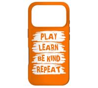 Carcasa para iPhone 17 Pro Play Learn Be Kind Repeat Kindness Day 2026 Unity Day Orange