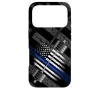 Carcasa para iPhone 17 Pro Policeman and Leo Powerlifting - Thin Blue Line USA Flag