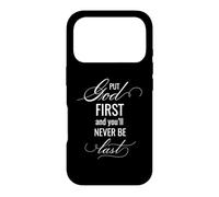 Carcasa para iPhone 17 Pro Poner a Dios Primero Cita Cristiana de Ver