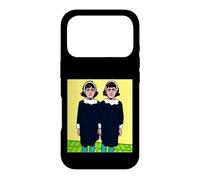 Carcasa para iPhone 17 Pro Pop Art Twin Girls Vintage Cómic Gráfico de Medio Tono