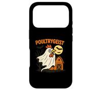 Carcasa para iPhone 17 Pro Poultrygeist Funny Chicken Ghost Halloween Pun Design