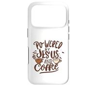 Carcasa para iPhone 17 Pro Powered by Jesus and Coffee Christian Faith Religious Prayer