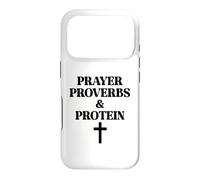 Carcasa para iPhone 17 Pro Prayer Warrior Proverbs & Protein Shakes Jesus Weights Faith