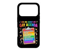 Carcasa para iPhone 17 Pro Pregúntame sobre mi Agenda Gay Orgullo LGBT Divertido