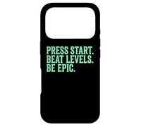 Carcasa para iPhone 17 Pro Press Start Beat Levels Be Epic Controlador de Videojuegos Gamer