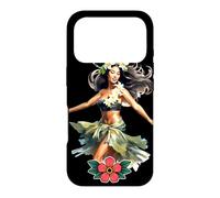 Carcasa para iPhone 17 Pro Pretty Hawaiian Hula Pin-Up Girl Acuarela