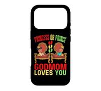 Carcasa para iPhone 17 Pro Princesa Príncipe Dios Mamá Te Ama Negro Baby Shower Género