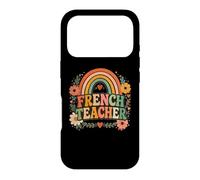 Carcasa para iPhone 17 Pro Profesor de Francés Retro Rainbow Idioma Educador Diseño
