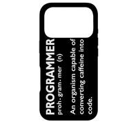 Carcasa para iPhone 17 Pro Programación Humor Convertir cafeína en Programador de código