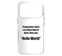 Carcasa para iPhone 17 Pro Programadores Hola Mundo Frase Divertida Geek