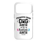 Carcasa para iPhone 17 Pro Promoted from Dog Auntie to Human Auntie 2026 1st Time Aunt