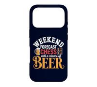 Carcasa para iPhone 17 Pro Pronóstico de Fin de Semana Ajedrez con una Oportunidad de Cerveza Jugador Divertido