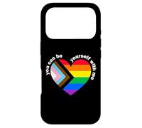 Carcasa para iPhone 17 Pro Proud LGBTQ Ally Rainbow Equality Heart Flag Be Yourself