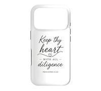 Carcasa para iPhone 17 Pro Proverbios 4:23 Keep Thy Heart with All Diligence Versículo de la Biblia