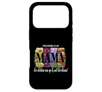 Carcasa para iPhone 17 Pro Proverbios Cristianos Blessed Momma Wildflowers Día de la Madre